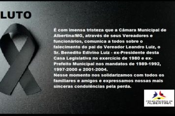 Falecimento do Sr. Benedito Edivino Luiz